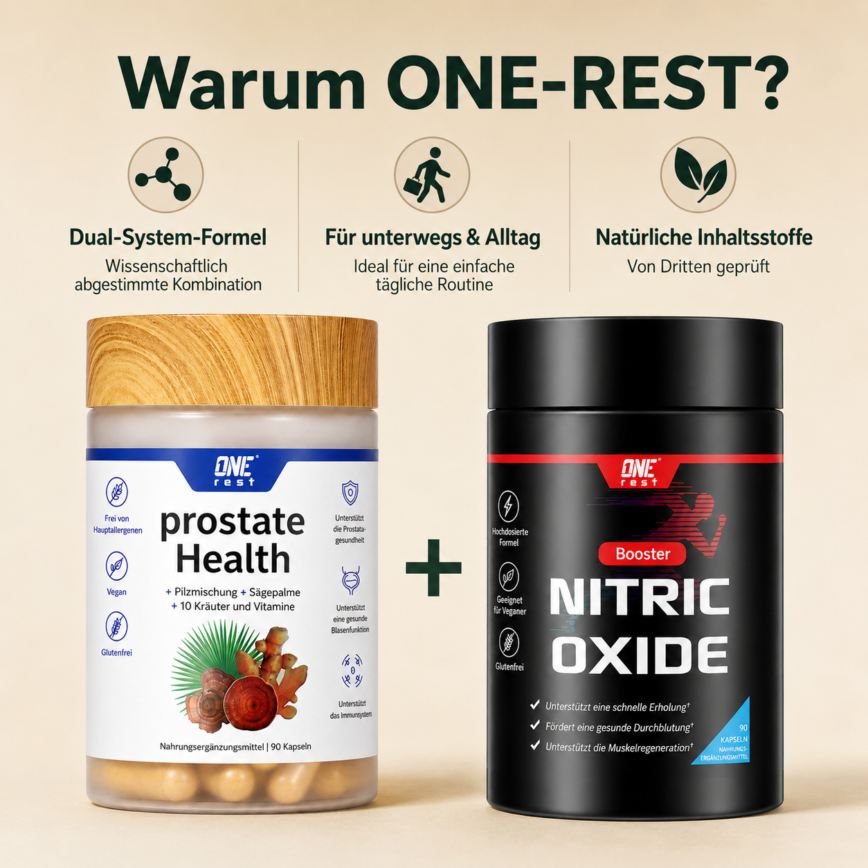 ONE-REST Men’s Vitality Bundle – Nitric Oxide Booster & Prostate Health Support Formula